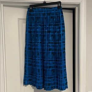 Breckenridge Blue Checkered Midi Skirt